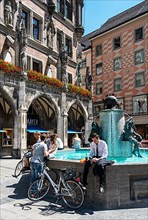 Fountain in front of the New Town Hall, Marienplatz