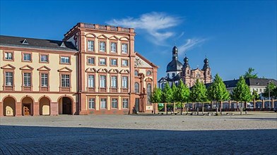 North wing of the Residence Palace at the Court of Honour with Jesuit Church, Mannheim