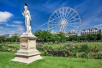 Sculpture in the Tuileries with Ferris Wheel, Paris