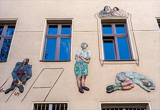 Decoration on the facade of an apartment building in Kreuzberg, Berlin