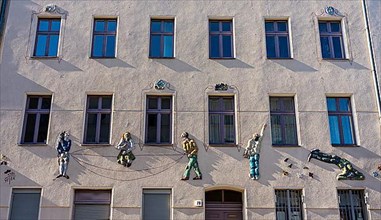 Decoration on the facade of an apartment building in Kreuzberg, Berlin