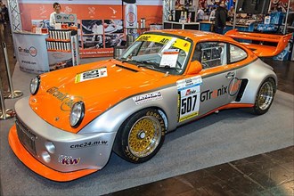 Historic racing car Youngtimer Porsche 911 934 RSR IMSA by tuner McChip-Tuning, Techno Classica fair