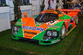 Historic classic racing car Mazda 787 B overall winner 24h Le Mans 1991 90s, 24 hours race of Le Mans