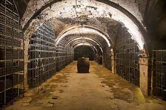 Treasury, secured and temperature-controlled wine cellar of the Hessian State Wine Estates