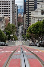 California Street, steep street with cable car tracks