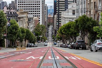 California Street, steep street with cable car tracks
