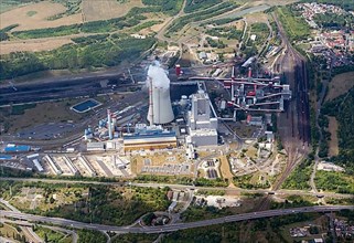 Aerial view of the Ledvice lignite-fired power plant, Czech Republic