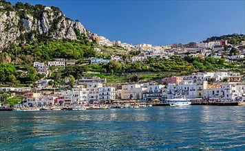 Marina Grande harbour bay with town view, Capri
