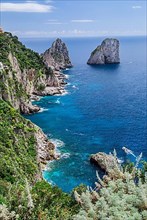 Cliffs with the Faraglioni rocks, Capri