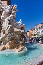 River Fountain in Piazza Navona in the Old Town, Rome