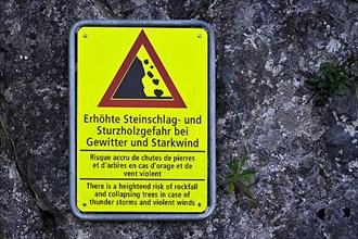 Warning sign stone chip,