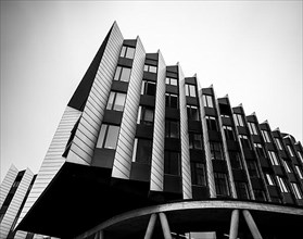 Black and white, office building in the Westhafen district