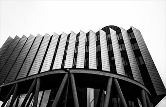 Black and white, office building in the Westhafen district