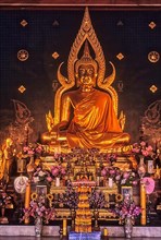 Golden image of Buddha in Thailand Monastery