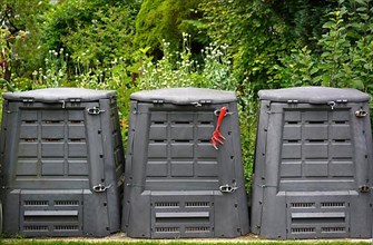 3 Composters in the garden