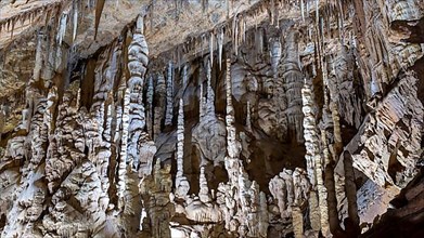 Stalactites in the Katerloch stalactite cave