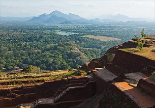 View and ruins on top of Sigiriya rock. Sri Lanka