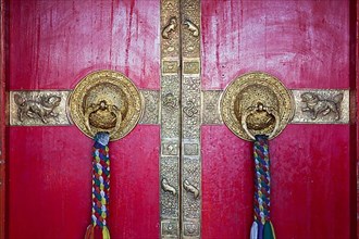 Door handles on gates of Ki monastry. Spiti Valley