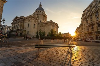Bench in front of the Pantheon at Golden Hour