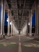 Pont de Bir Hakeim subway at night in Paris