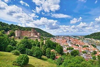 View on Heidelberg castle and old historic city center