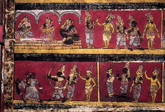 The Vairavanpatti temple has several ancient paintings on the ceiling