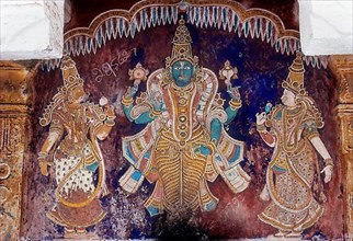 Lord Vishnu with his consorts