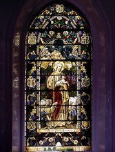 Stained Glass in St. Stephen`s Church 1830 A. D in Ooty Udhagamandalam