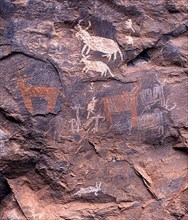 Pre historic rock paintings at Porivarai in Karikkiyur near Kotagiri