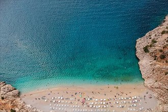 Aerial view to the Mediterranean sea and the Kaputas beach in Kas