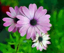 Purple flowers digital painting