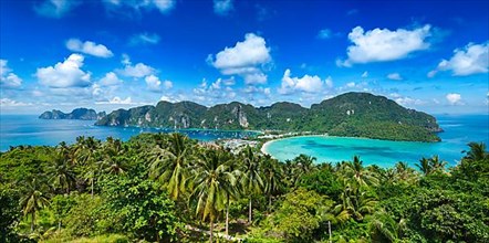 Panorama of tropical island. Phi-Phi island
