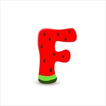Watermelon letter F