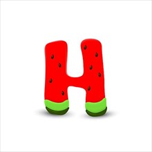 Watermelon letter H