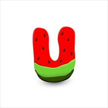 Watermelon letter U