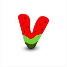 Watermelon letter V
