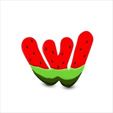 Watermelon letter W