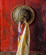 Door handle of gates of Thiksey gompa