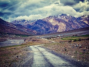 Vintage retro effect filtered hipster style image of road in Himalayas