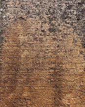 Ancient stone inscriptions in Singalese language texture. Pollonaruwa