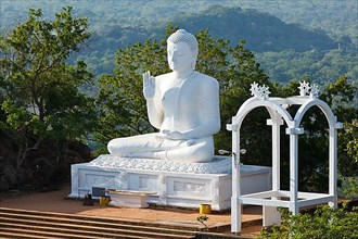 White sitting Budha image. Mihintale
