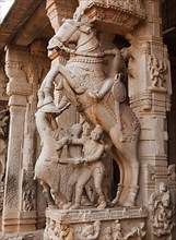 Statues in Hindu temple. Sri Ranganathaswamy Temple. Tiruchirappalli