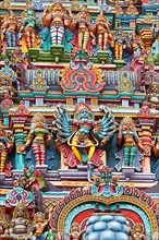 Kali image. Sculptures on Hindu temple gopura