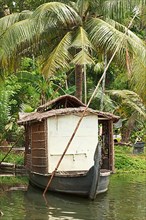 Traditional houseboat on Kerala backwaters. Kerala
