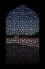 Marble carved screen window at Humayun's Tomb
