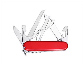 Swiss army multipurpose knife isolated on white