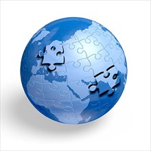 Earth jigsaw puzzle globe