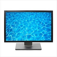 Flat screen HDTV TV with water image on screen
