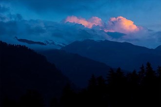 Sunset in Himalayas. Manali