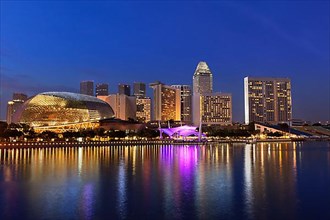 Singapore skyline panorama at Marina Bay